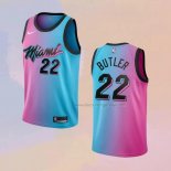 Kid's Miami Heat Jimmy Butler NO 22 City 2020-21 Blue Pink Jersey