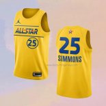 Men's All Star 2021 Philadelphia 76ers Ben Simmons NO 25 Gold Jersey