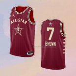 Men's All Star 2024 Boston Celtics Jaylen Brown NO 7 Red Jersey