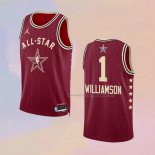 Men's All Star 2024 New Orleans Pelicans Zion Williamson NO 1 Red Jersey