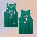Men's Boston Celtics Jaylen Brown NO 7 75th Flag Edition Green Jersey