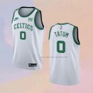 Men's Boston Celtics Jayson Tatum NO 0 75th Anniversary White Jersey