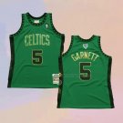 Men's Boston Celtics Kevin Garnett NO 5 Hardwood Classics Throwback Hall of Fame Green Jersey