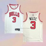 Men's Chicago Bulls Dwyane Wade NO 3 Association 2021 White Jersey