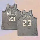 Men's Chicago Bulls Michael Jordan NO 23 Mitchell & Ness 1997-98 Gray Jersey