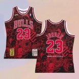 Men's Chicago Bulls Michael Jordan NO 23 Mitchell & Ness Hebru Brantley Black Jersey