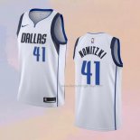 Men's Dallas Mavericks Dirk Nowitzki NO 41 Icon White Jersey