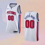 Men's Detroit Pistons Customize Association White Jersey