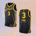 Men's Golden State Warriors Chris Paul NO 3 City 2023-24 Black Jersey