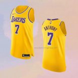 Men's Los Angeles Lakers Carmelo Anthony NO 7 Icon Authentic Yellow Jersey