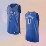 Men's Oklahoma City Thunder Russell Westbrook NO 0 Icon Authentic Blue Jersey