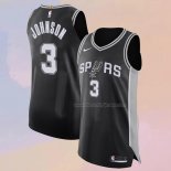 Men's San Antonio Spurs Keldon Johnson NO 3 Icon Authentic Black Jersey