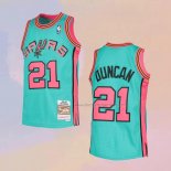 Men's San Antonio Spurs Tim Duncan NO 21 Mitchell & Ness 1998-99 Green Jersey