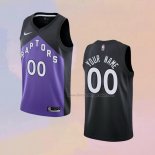 Men's Toronto Raptors Customize Earned 2020-21 Black Purple Jersey