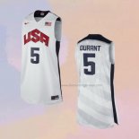 Men's USA 2012 Kevin Durant NO 5 White Jersey