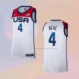 Men's USA 2021 Bradley Beal NO 4 White Jersey
