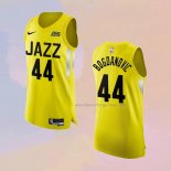 Men's Utah Jazz Bojan Bogdanovic NO 44 Icon Authentic 2022-23 Yellow Jersey