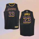 Kid's Los Angeles Lakers LeBron James NO 23 Earned 2021-22 Black Jersey