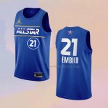 Men's All Star 2021 Philadelphia 76ers Joel Embiid NO 21 Blue Jersey