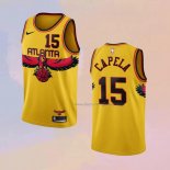 Men's Atlanta Hawks Clint Capela NO 15 City 2021-22 Yellow Jersey