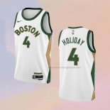 Men's Boston Celtics Jrue Holiday NO 4 City 2023-24 White Jersey
