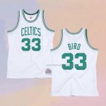 Men's Boston Celtics Larry Bird NO 33 Hardwood Classics Throwback White Jersey