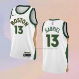 Men's Boston Celtics Wenyen Gabriel NO 13 City 2023-24 White Jersey