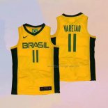 Men's Brazil Anderson Varejao NO 11 2019 FIBA Baketball World Cup Yellow Jersey