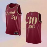 Men's Cleveland Cavaliers Damian Jones NO 30 City 2023-24 Red Jersey