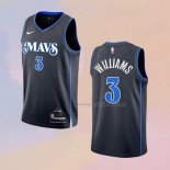 Men's Dallas Mavericks Grant Williams NO 3 City 2023-24 Blue Jersey