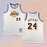 Men's Los Angeles Lakers Kobe Bryant NO 24 Mitchell & Ness Chainstitch Cream Jersey