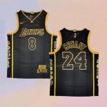 Men's Los Angeles Lakers Kobe Bryant NO 8 24 Retirement Black Jersey