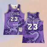 Men's Los Angeles Lakers LeBron James NO 23 Asian Heritage Throwback 2018-19 Purple Jersey