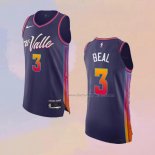 Men's Phoenix Suns Bradley Beal NO 3 City Authentic 2023-24 Purple Jersey
