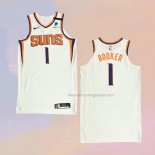 Men's Phoenix Suns Devin Booker NO 1 Association Authentic 2021 White Jersey
