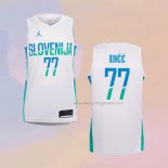 Men's Slovenia Luka Doncic NO 77 First White Jersey
