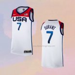 Men's USA 2021 Kevin Durant NO 7 White Jersey