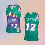 Men's Utah Jazz John Stockton NO 12 Mitchell & Ness 1996-97 Green Jersey