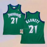 Kid's Minnesota Timberwolves Kevin Garnett NO 21 Hardwood Classics Throwback 1997-98 Green Jersey