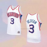 Kid's Philadelphia 76ers Allen Iverson NO 3 Mitchell & Ness 1996-97 White Jersey