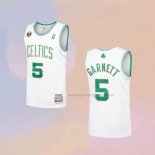 Men's Boston Celtics Kevin Garnett NO 5 Hardwood Classics Throwback 2007-08 White Jersey