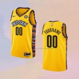 Men's Brooklyn Nets Customize City 2020-21 Yellow Jersey
