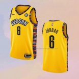 Men's Brooklyn Nets Deandre Jordan NO 6 City 2020-21 Yellow Jersey