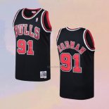 Men's Chicago Bulls Dennis Rodman NO 91 Mitchell & Ness Black Jersey