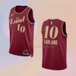 Men's Cleveland Cavaliers Darius Garland NO 10 City 2023-24 Red Jersey