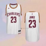Men's Cleveland Cavaliers LeBron James NO 23 Throwback White2 Jersey