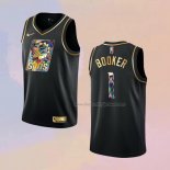 Men's Golden Edition Phoenix Suns Devin Booker NO 1 2021-22 Black Jersey