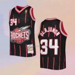 Men's Houston Rockets Hakeem Olajuwon NO 34 Mitchell & Ness 1996-97 Black Jersey