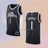 Men's Los Angeles Clippers James Harden NO 1 City 2020-21 Black Jersey