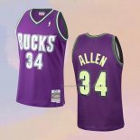 Men's Milwaukee Bucks Ray Allen NO 34 Mitchell & Ness 2000-01 Purple Jersey